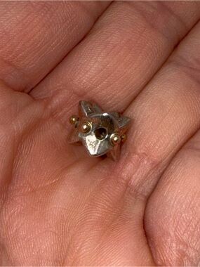 Pandora Sterling Silver 14k Two Toned Eyelet Lace Charm Bead 790326 RETIRED!